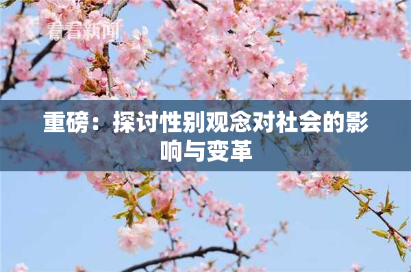 重磅：探讨性别观念对社会的影响与变革