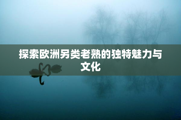 探索欧洲另类老熟的独特魅力与文化