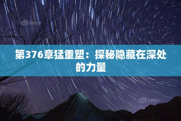 第376章猛重塑：探秘隐藏在深处的力量